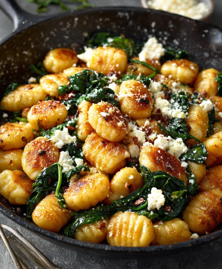 Crispy Gnocchi with Spinach Feta – Quick & Delicious Recipe