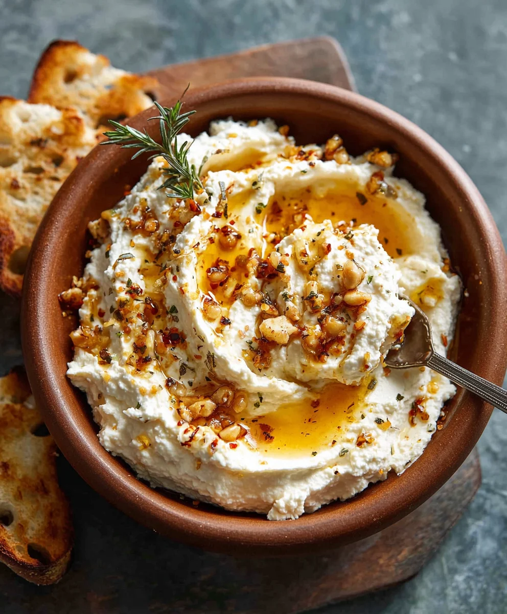 Spicy Ricotta Dip Hot Honey Easy Appetizer