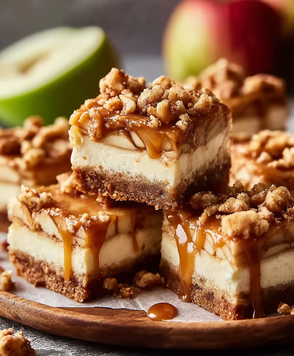 Caramel Apple Cheesecake Bars-Easy Dessert Recipe