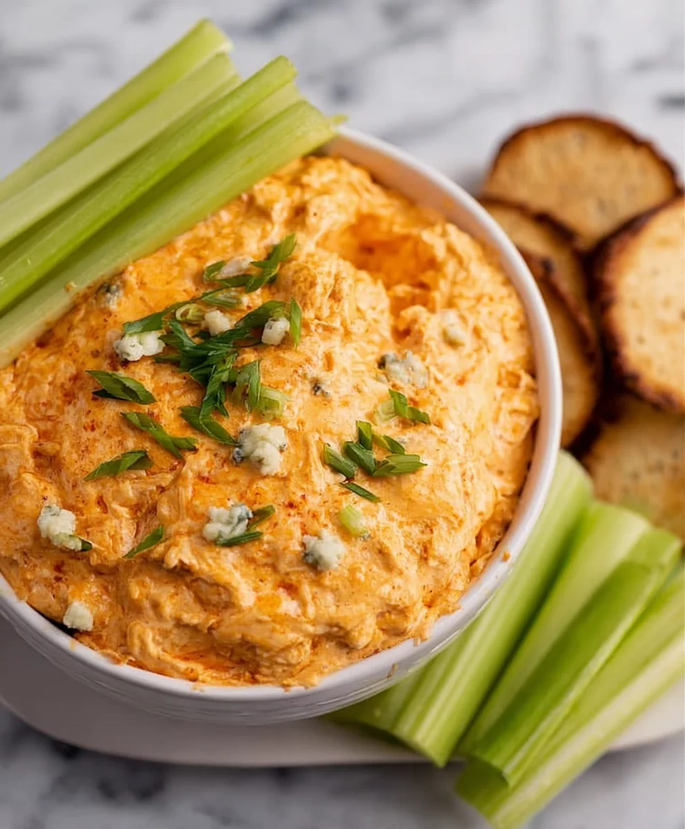Easy Crockpot Buffalo Chicken Dip - Best Appetizer