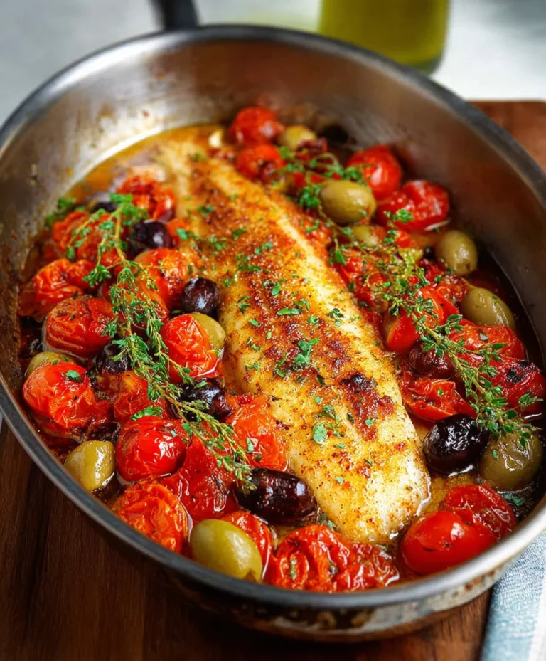 Easy Baked Fish with Tomatoes & Olives