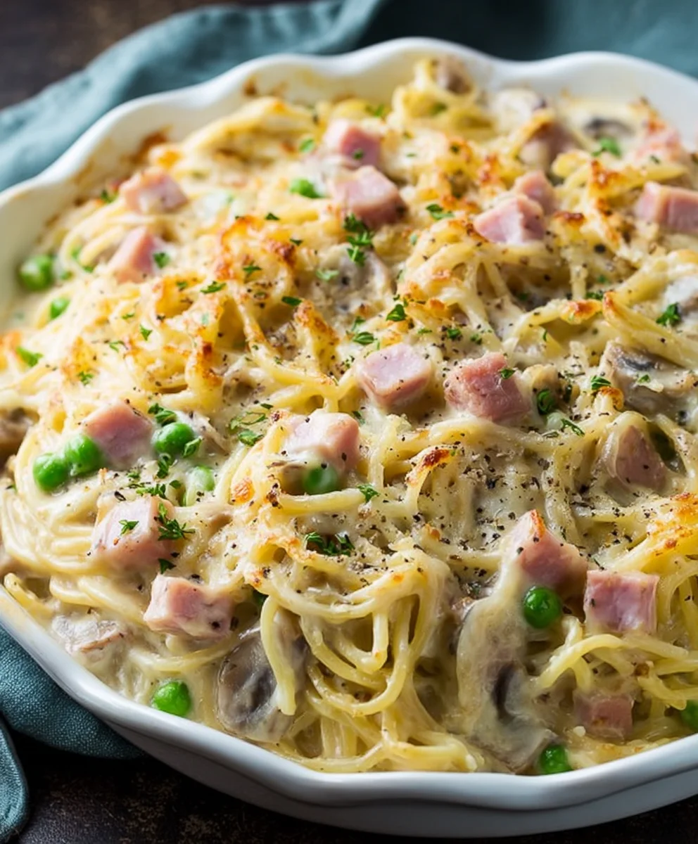 Beef Beef Ham Tetrazzini - Delicious Pasta Bake Recipe
