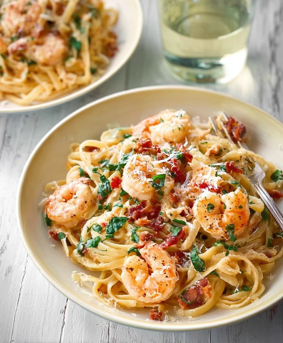 Creamy Tuscan Shrimp Linguine Recipe