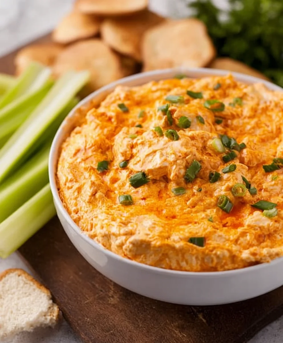 Easy Crockpot Buffalo Chicken Dip - Best Appetizer