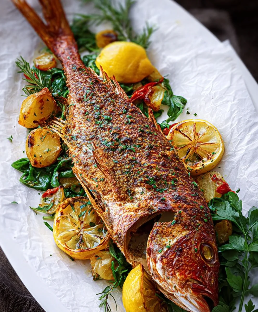 Oven Baked Whole Yellowtail Snapper-Easy Healthy Meal