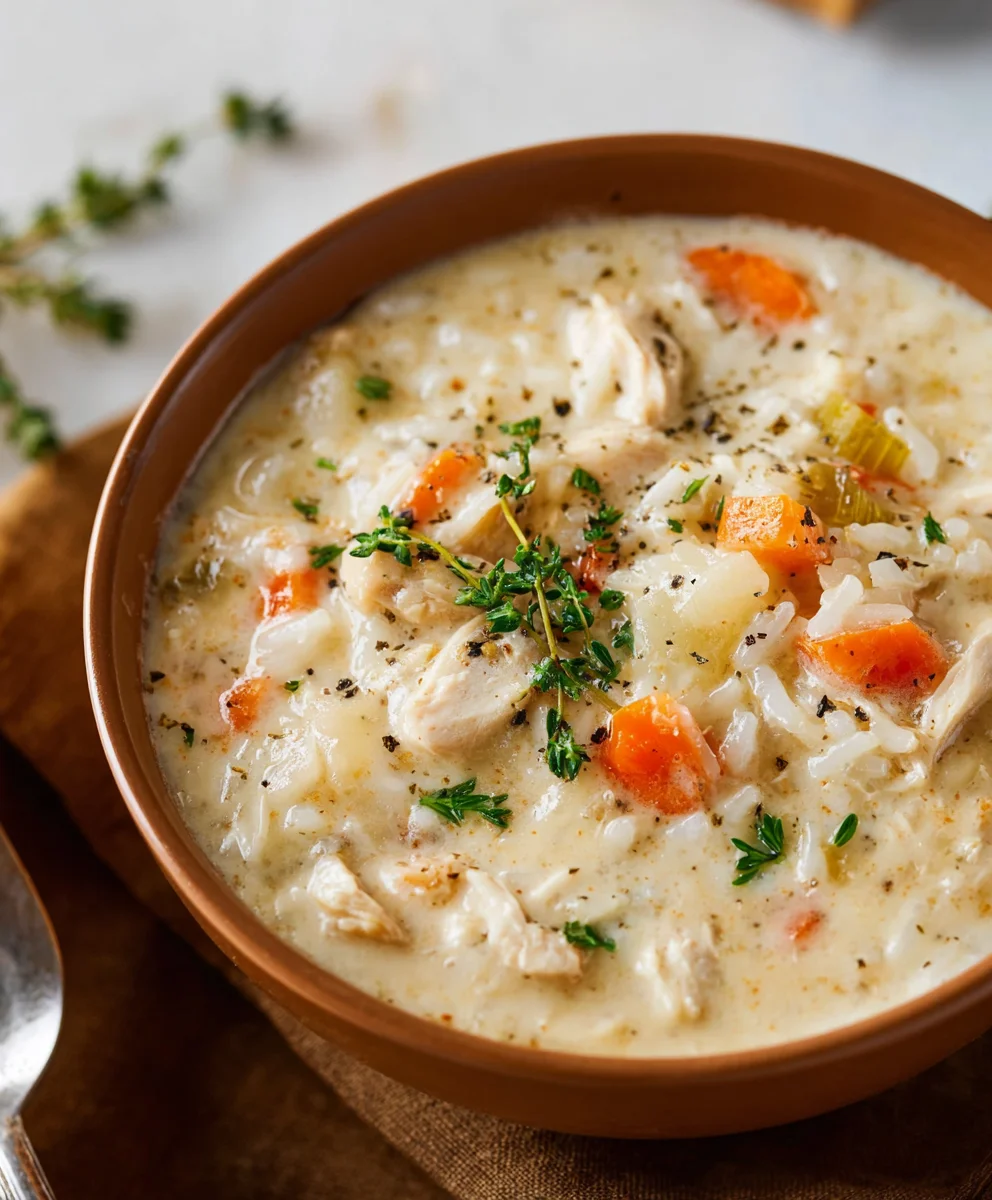 Creamy Chicken Rice Soup Recipe - Easy Comfort Food