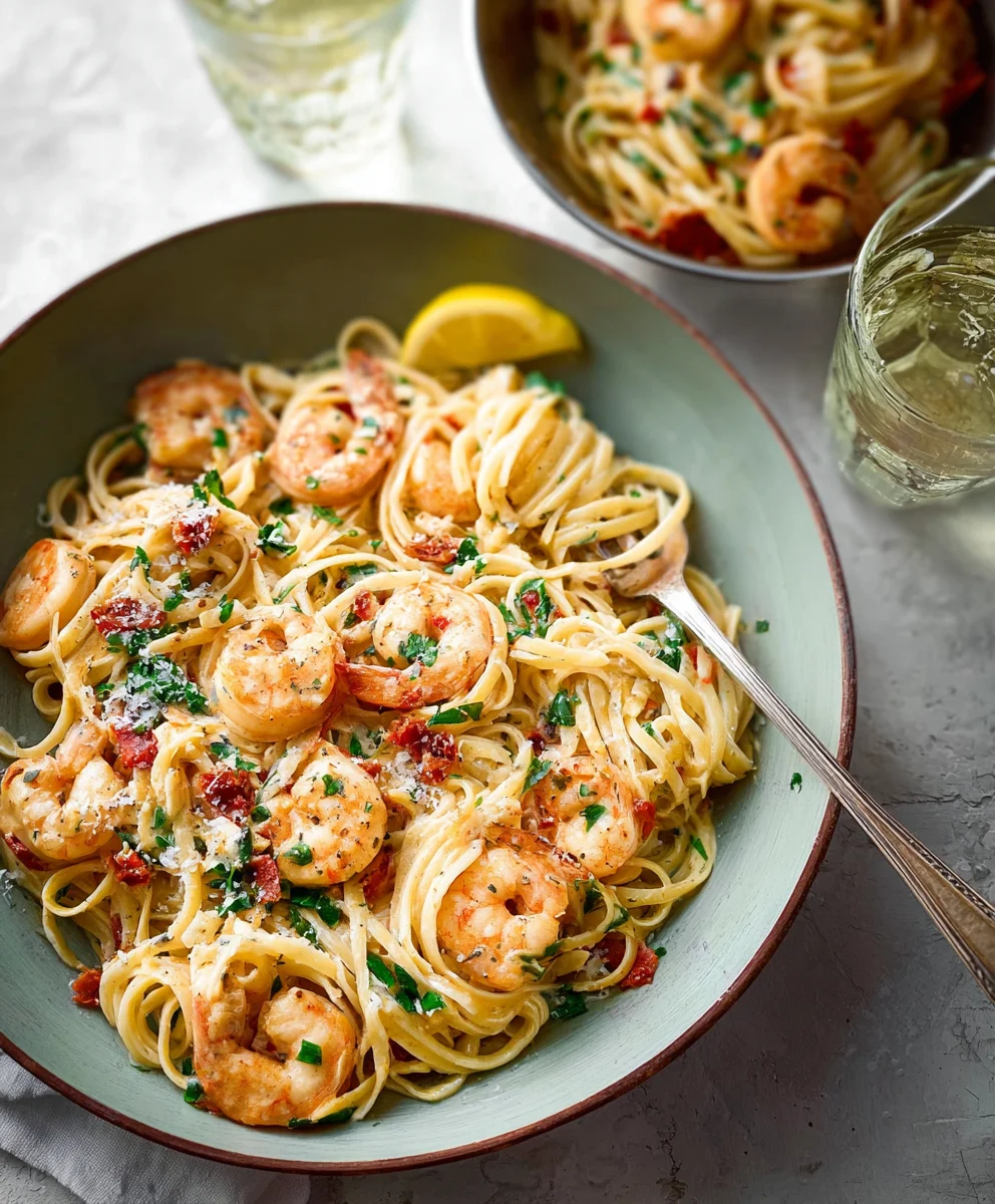 Creamy Tuscan Shrimp Linguine Recipe