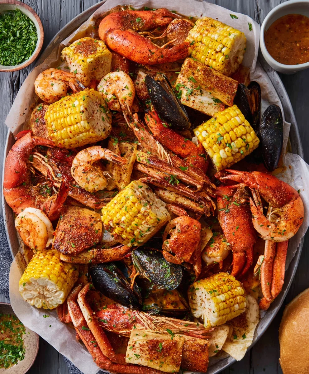 Spicy Cajun Seafood Boil - Garlic Butter Recipe