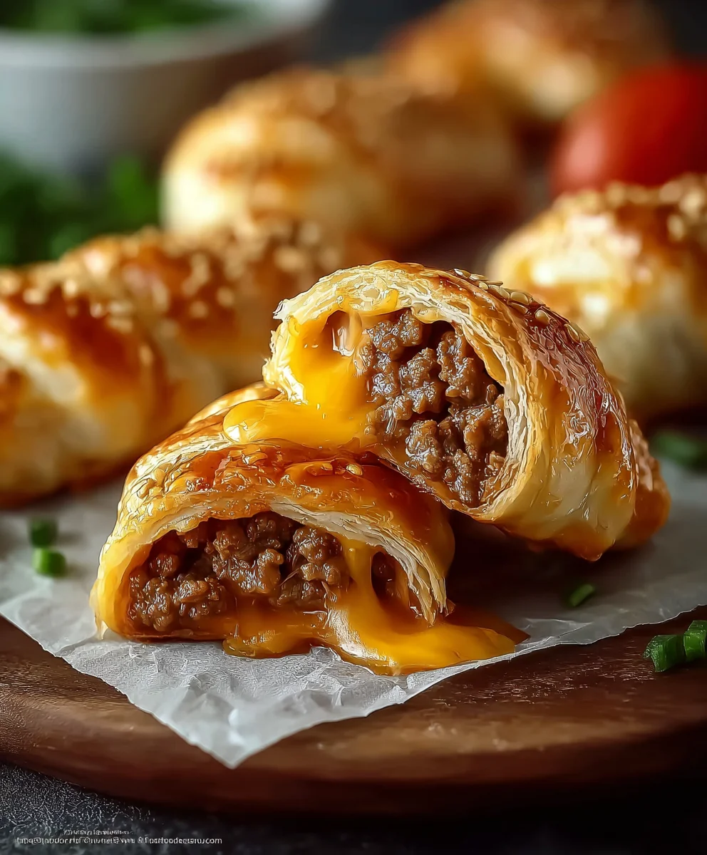 Cheeseburger Twists - Easy Beef & Cheese Appetizer Recipe