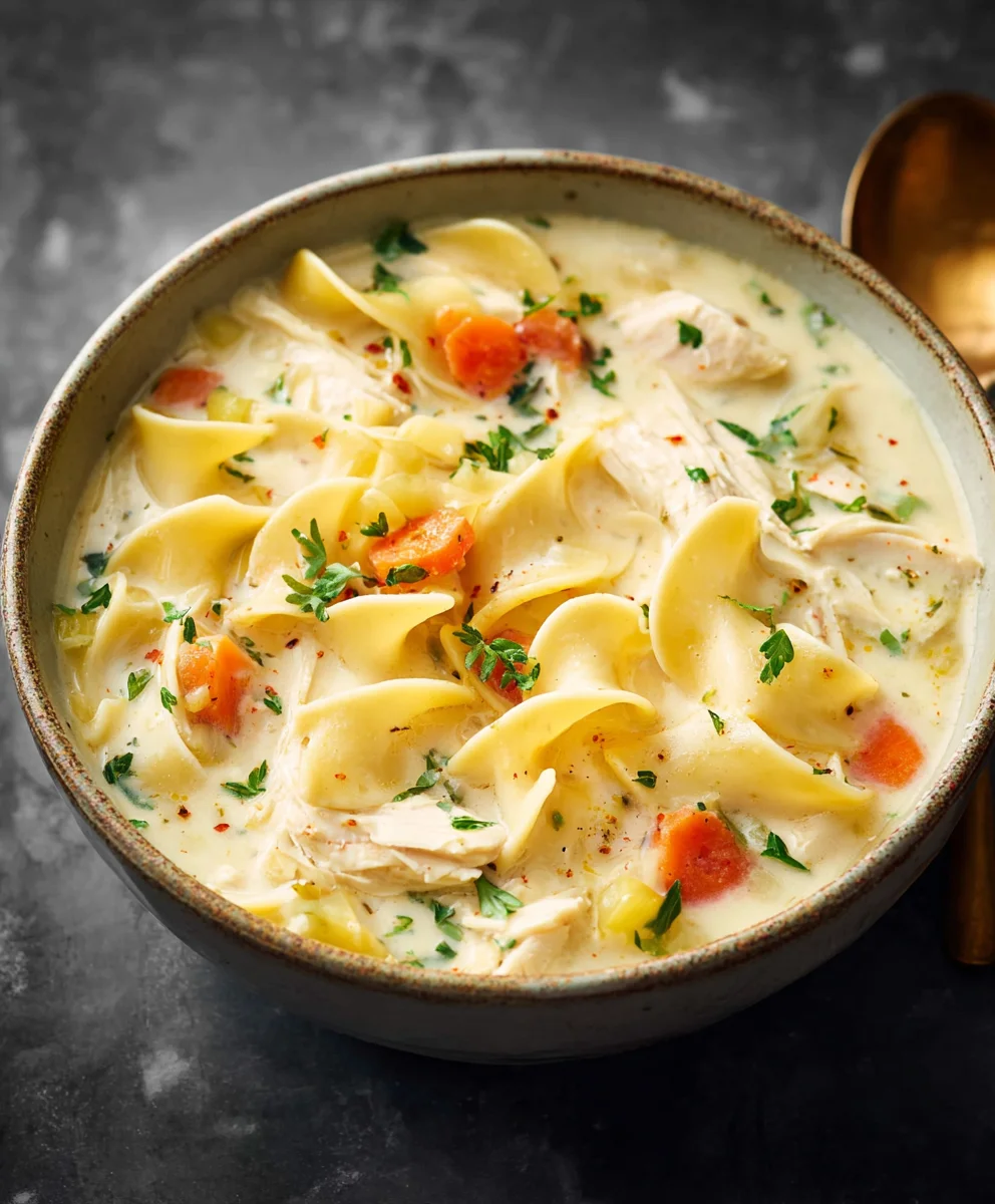 Creamy Chicken Noodle Soup - Easy Comfort Food