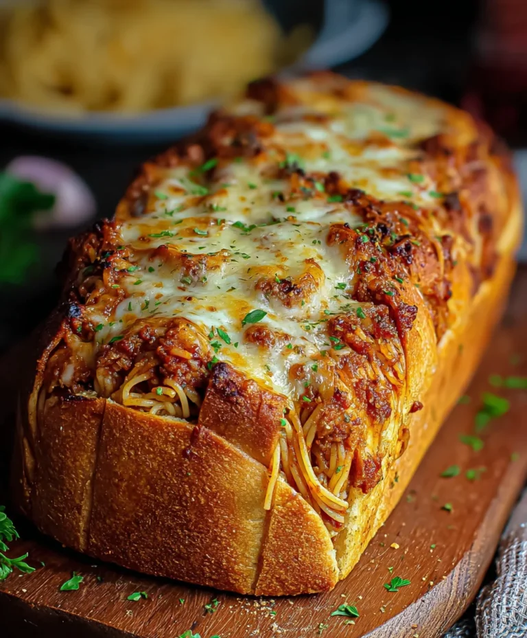 Spaghetti Stuffed Garlic Bread Recipe – Delicious & Easy
