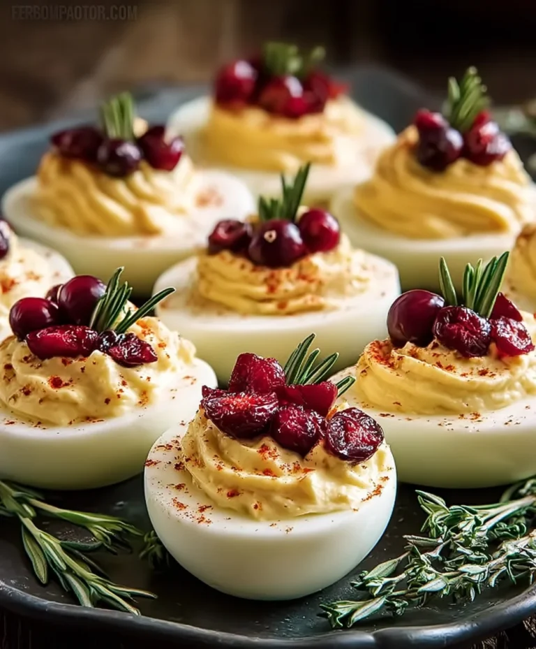 Cranberry Deviled Eggs – Festive Holiday Appetizer