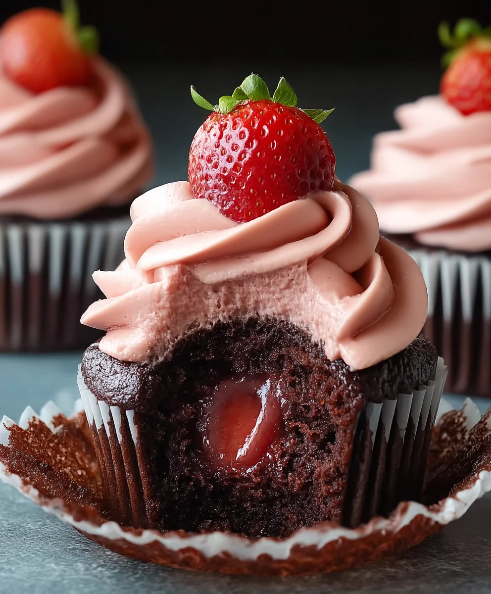 Delicious Chocolate Strawberry Cupcake Recipe