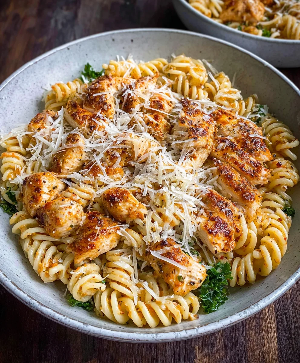 Healthy Garlic Parmesan Chicken Pasta Recipe