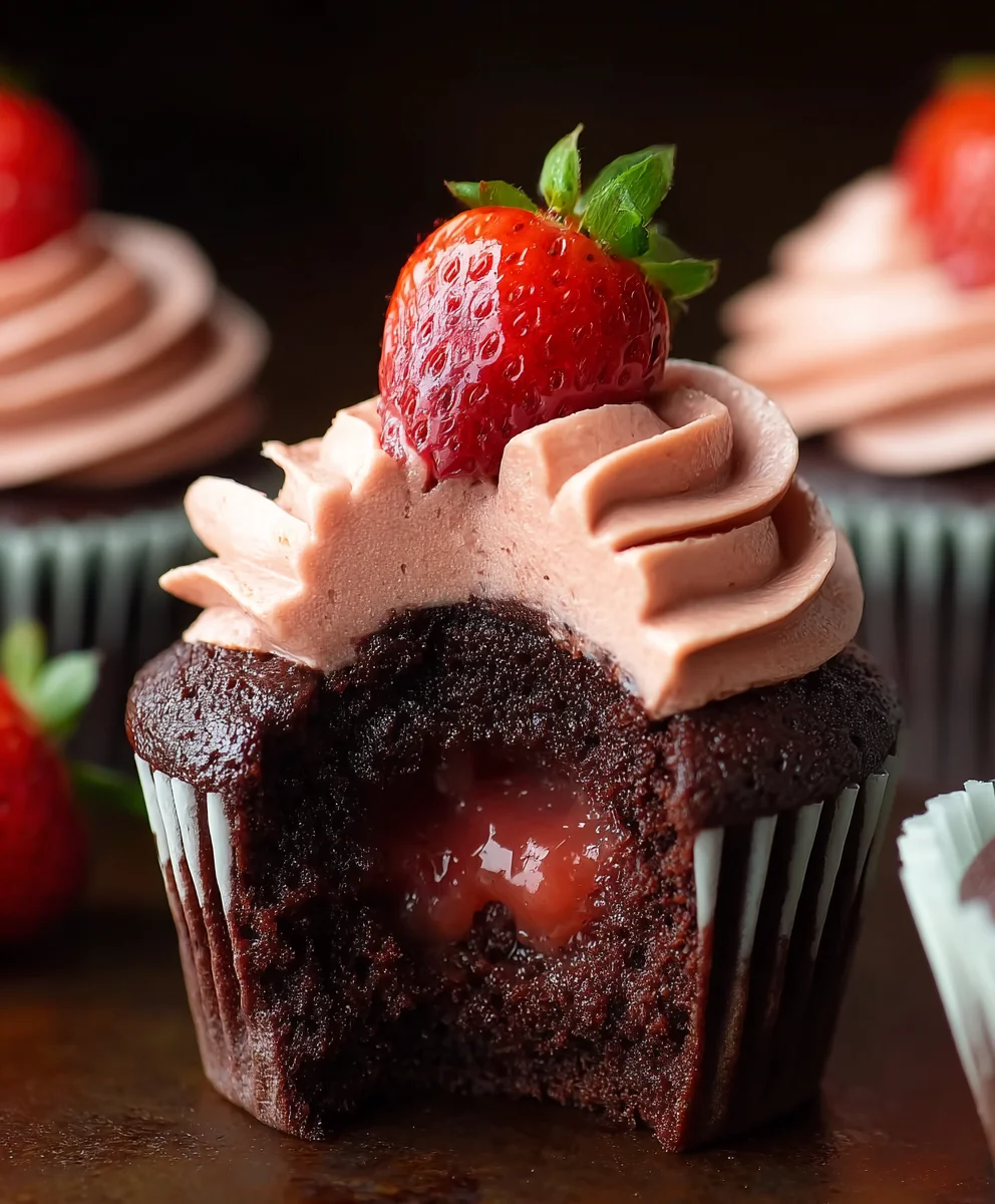 Delicious Chocolate Strawberry Cupcake Recipe