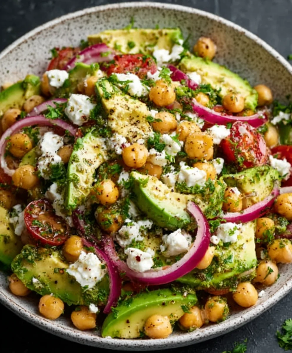 Chickpea Feta Avocado Salad - Easy & Delicious Recipe