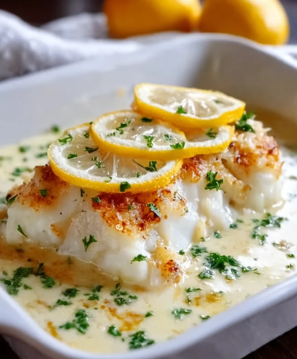 Easy Baked Cod Coconut Lemon Cream Sauce Recipe