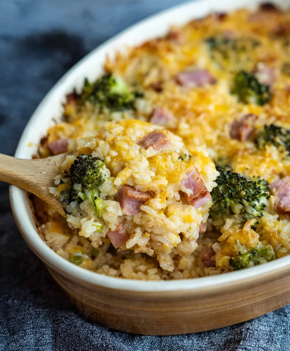 Beef Beef Ham Casserole with Broccoli-Rice