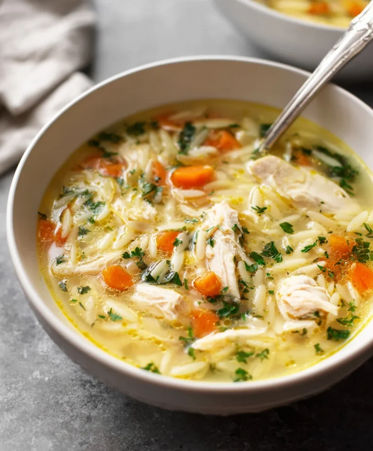 Lemon Chicken Orzo Soup- Easy & Delicious Recipe