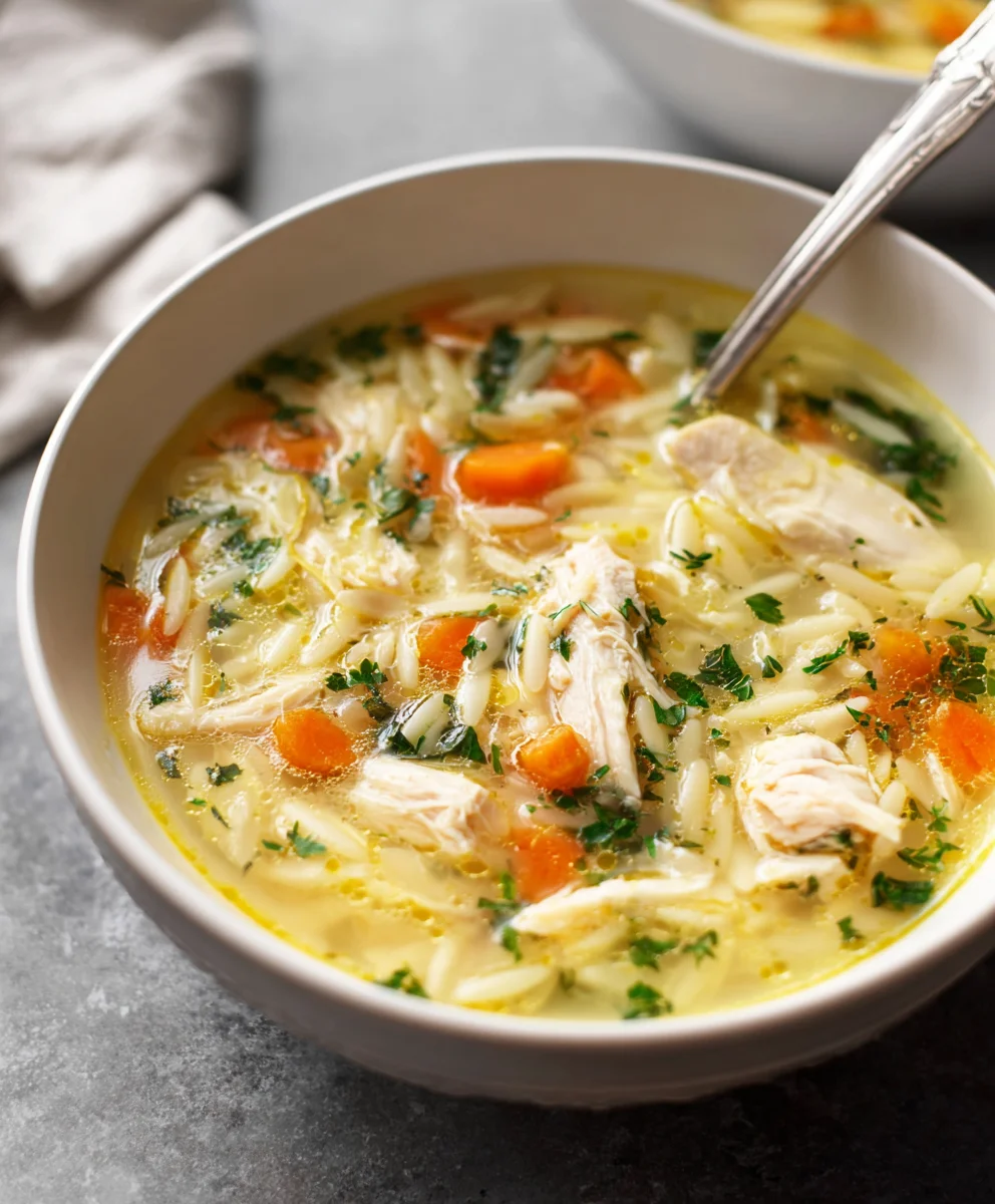 Lemon Chicken Orzo Soup- Easy & Delicious Recipe