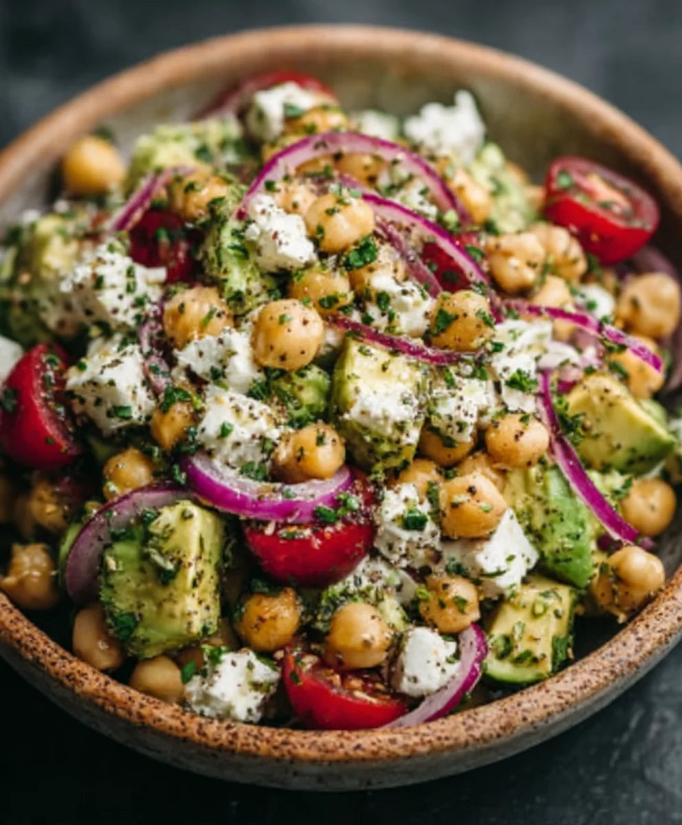 Chickpea Feta Avocado Salad - Easy & Delicious Recipe