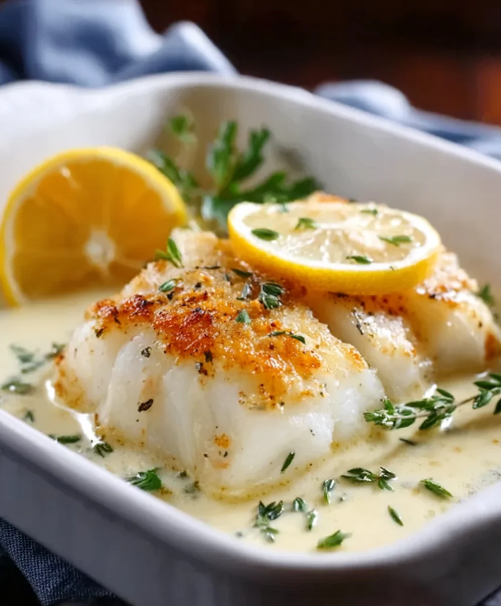 Easy Baked Cod Coconut Lemon Cream Sauce Recipe