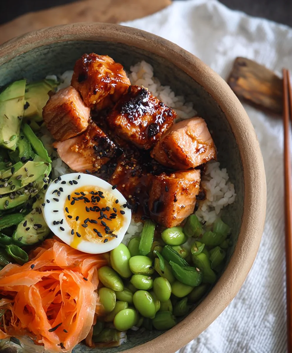 Easy Teriyaki Salmon Sushi Bowl - Gluten Free