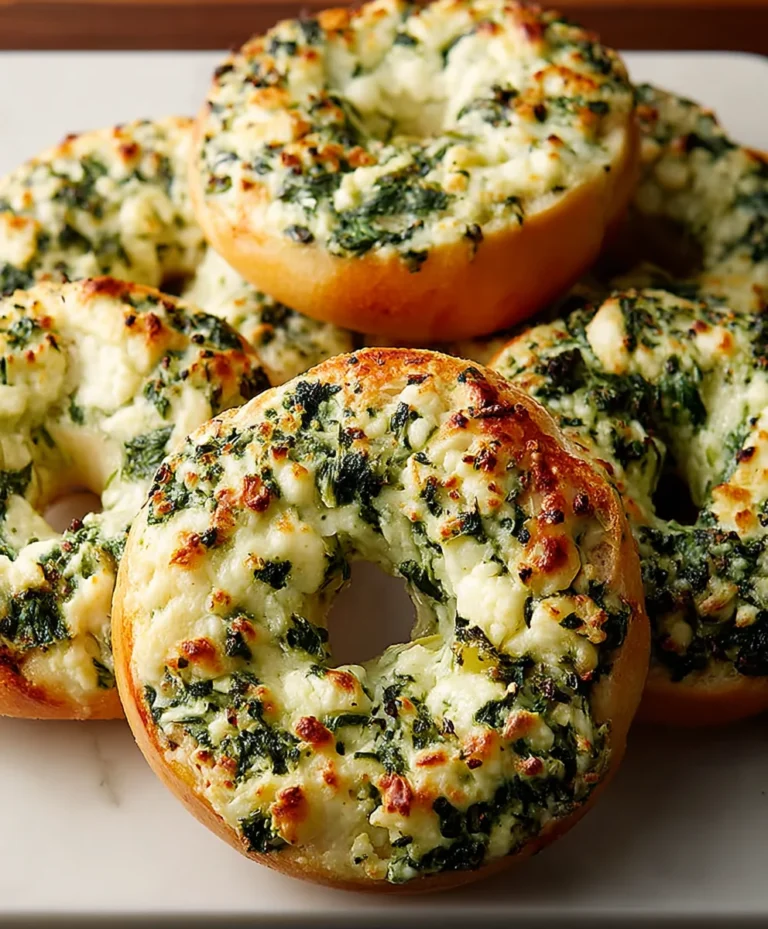 Cheesy Spinach Artichoke Bagels – Easy & Delicious