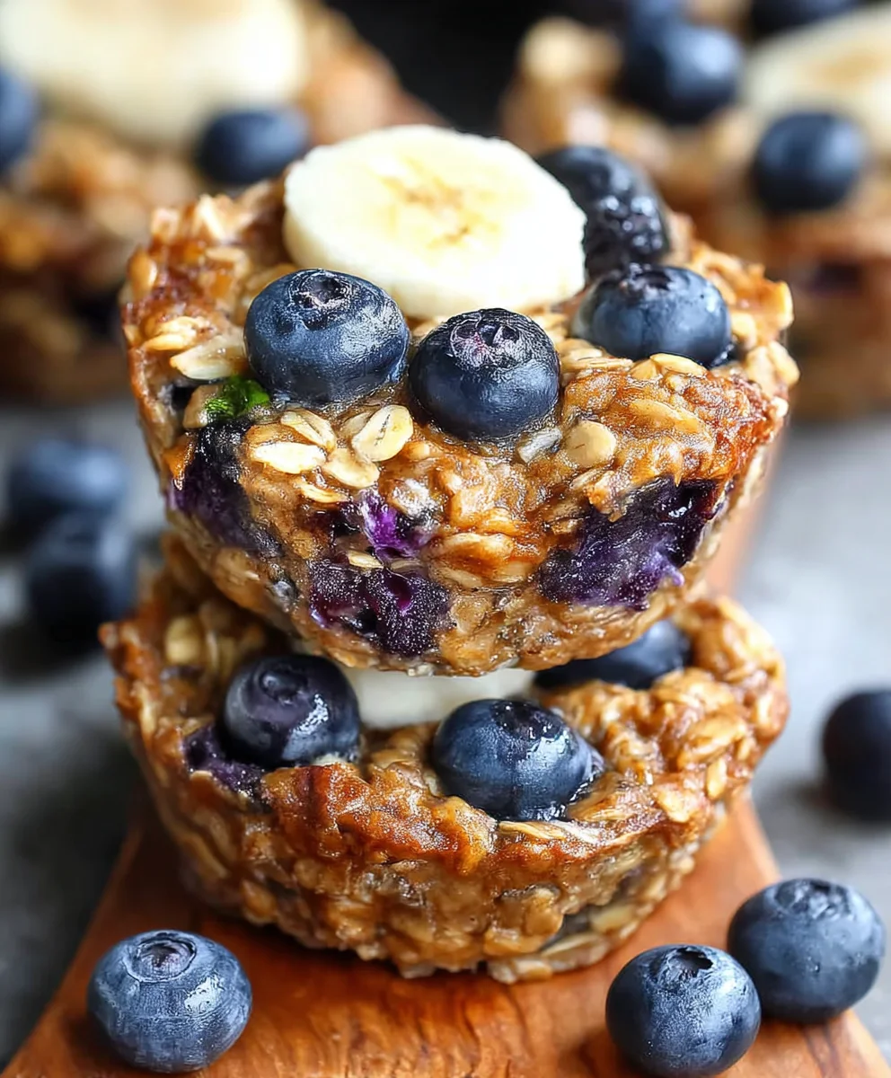 Healthy Blueberry Banana Oatmeal Cups-Easy Snack