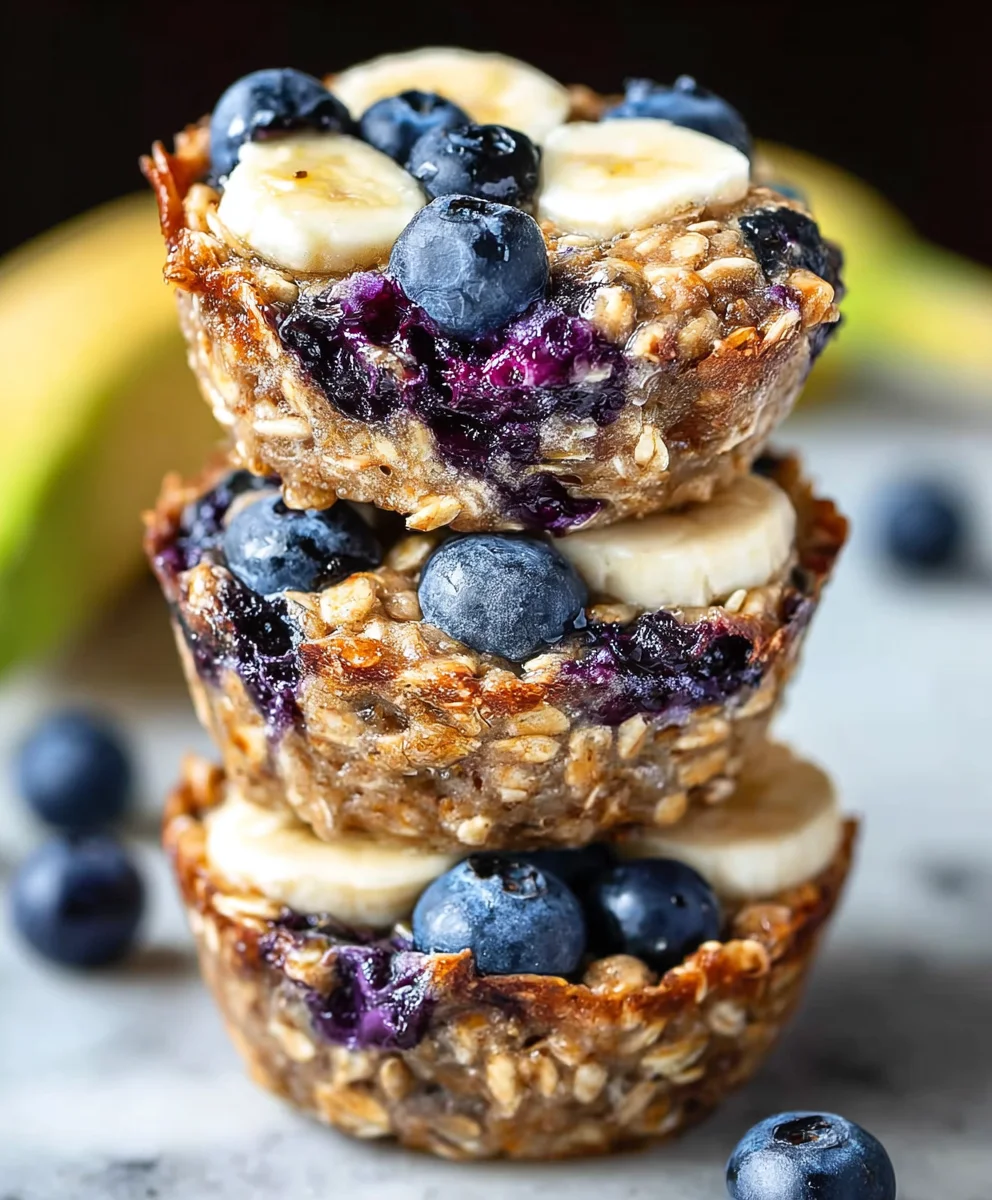 Healthy Blueberry Banana Oatmeal Cups-Easy Snack