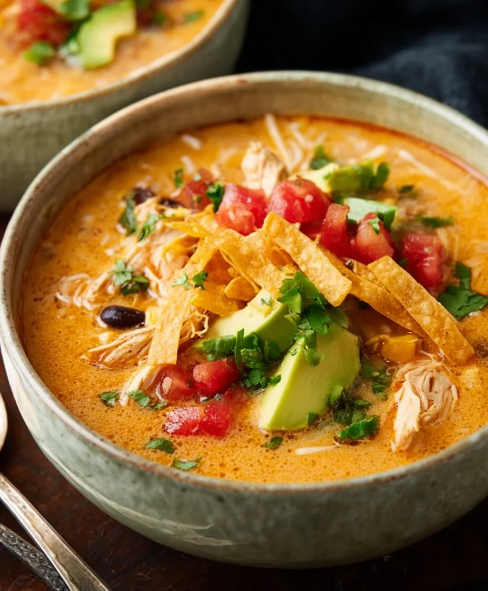 Creamy Chicken Tortilla Soup Recipe-Flavorful & Easy