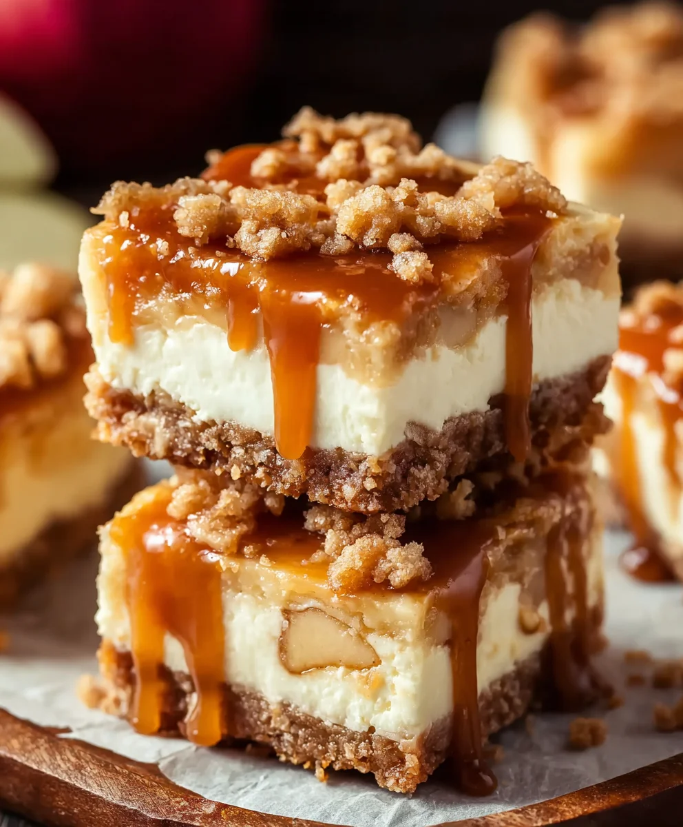 Caramel Apple Cheesecake Bars-Easy Dessert Recipe