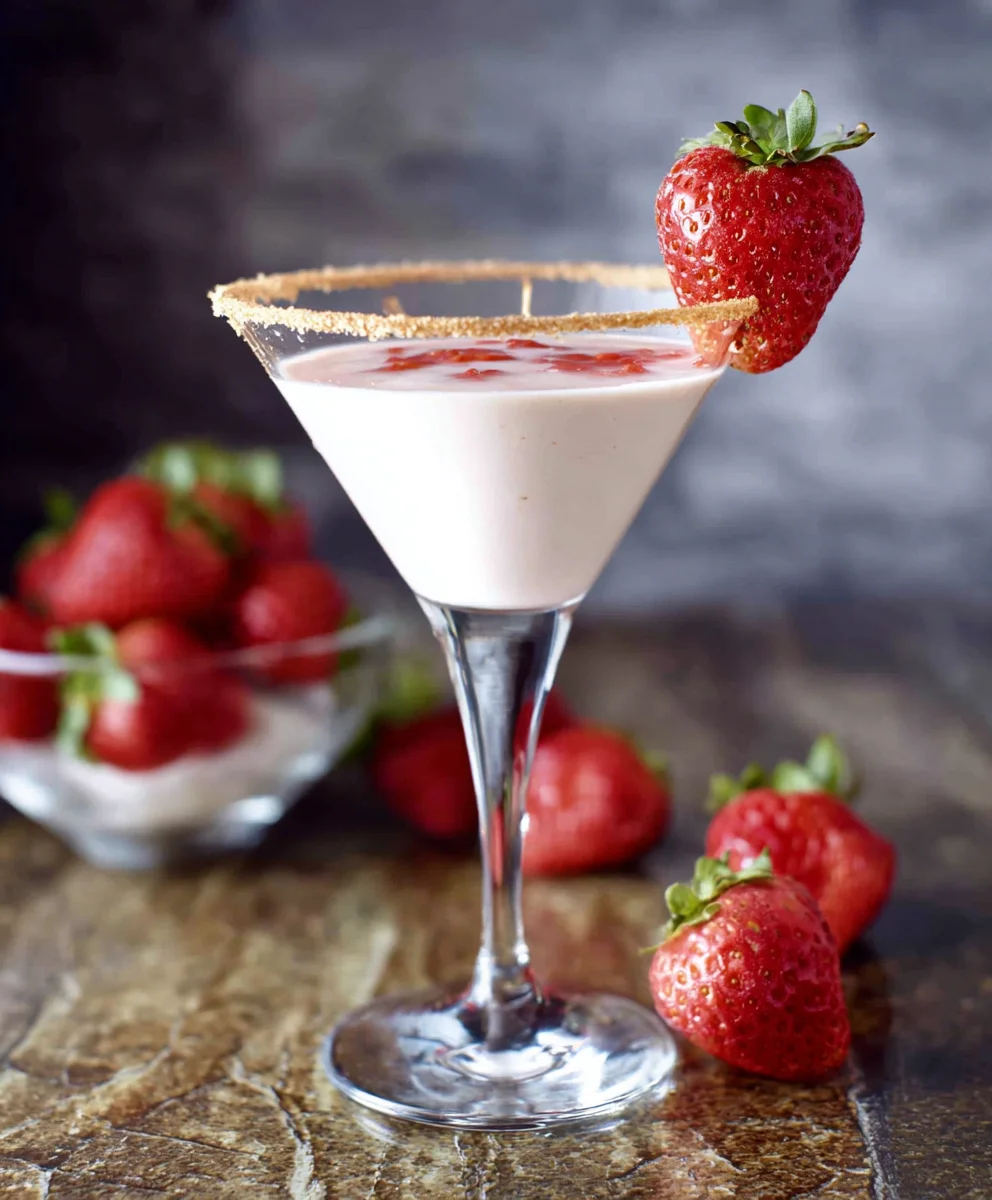 Strawberry Shortcake Cocktail-Easy Non-Non-Non-Alcoholic Alternativeic Recipe