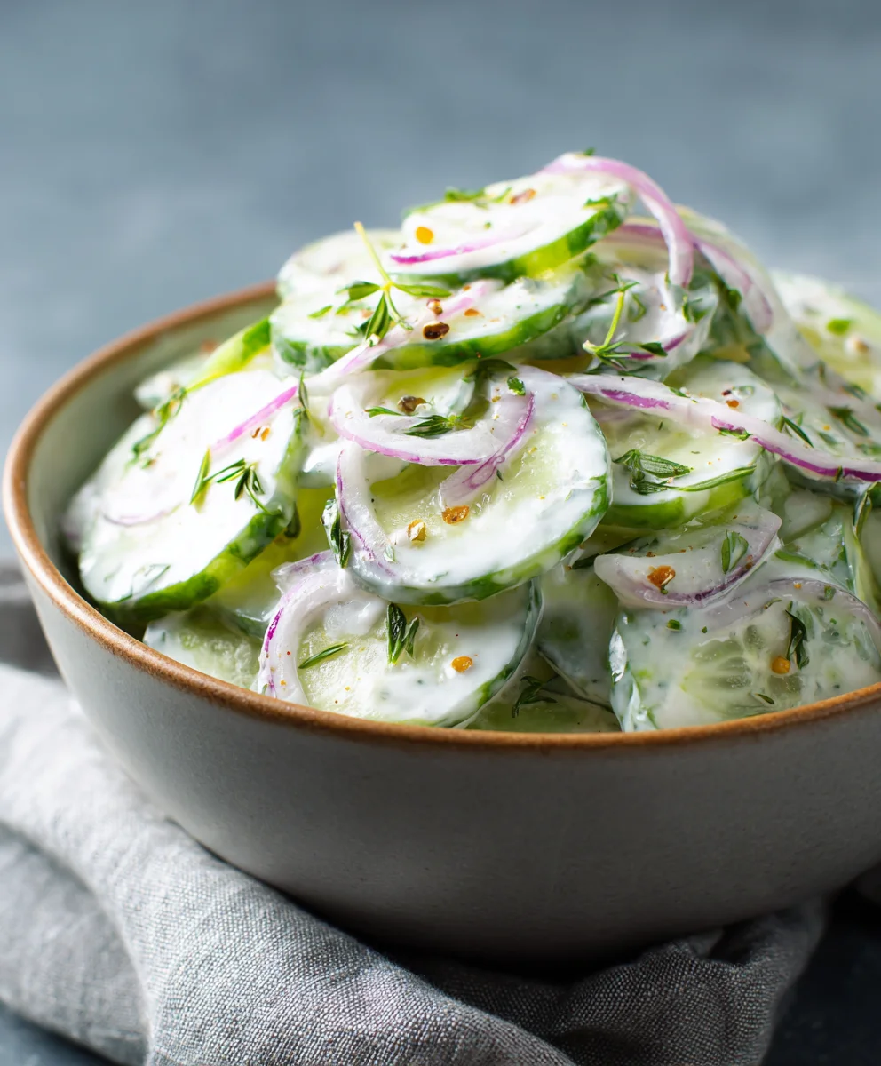 Easy Creamy Cucumber Salad - Quick & Refreshing Recipe