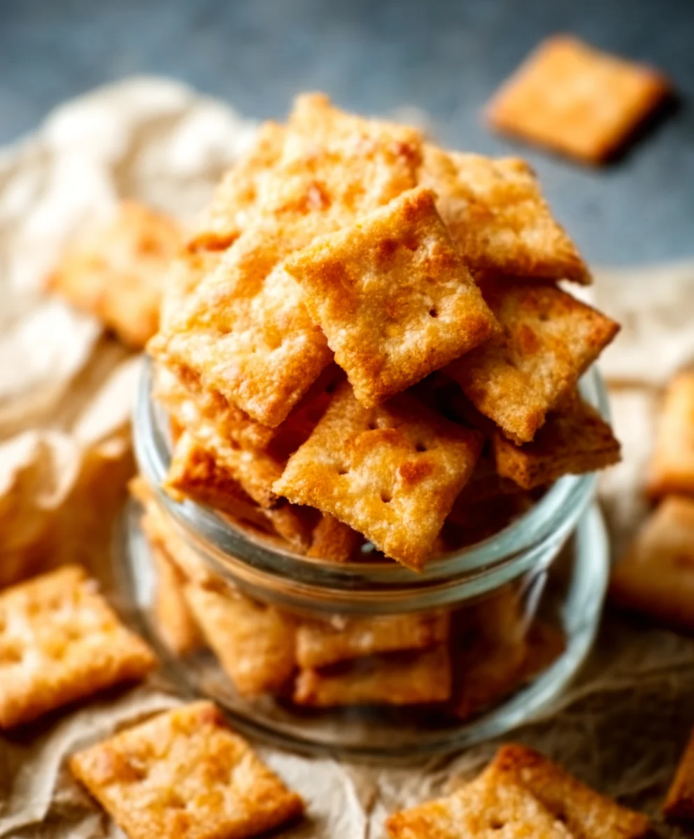 Sourdough Cheese Crackers- Crispy Homemade Delight