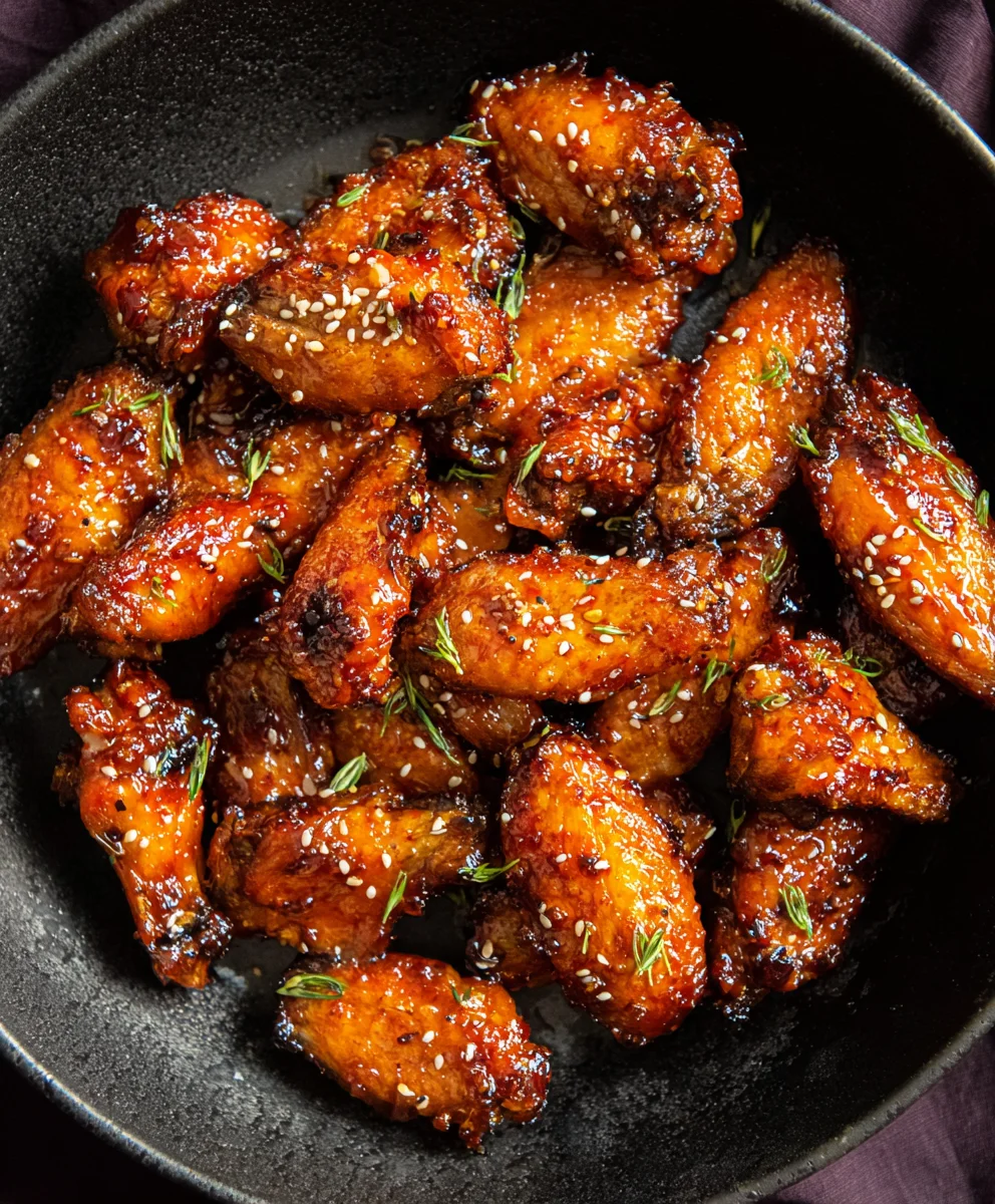 Sticky Honey Garlic Chicken Wings - Easy Recipe