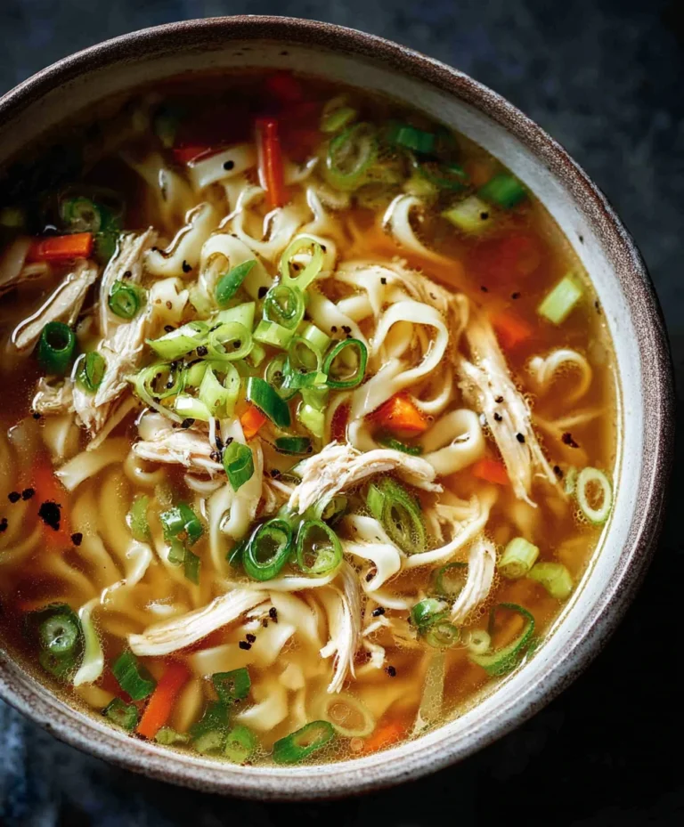 Gin Extract Scallion Chicken Noodle Soup Recipe-Flavorful