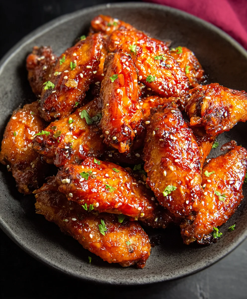 Sticky Honey Garlic Chicken Wings - Easy Recipe