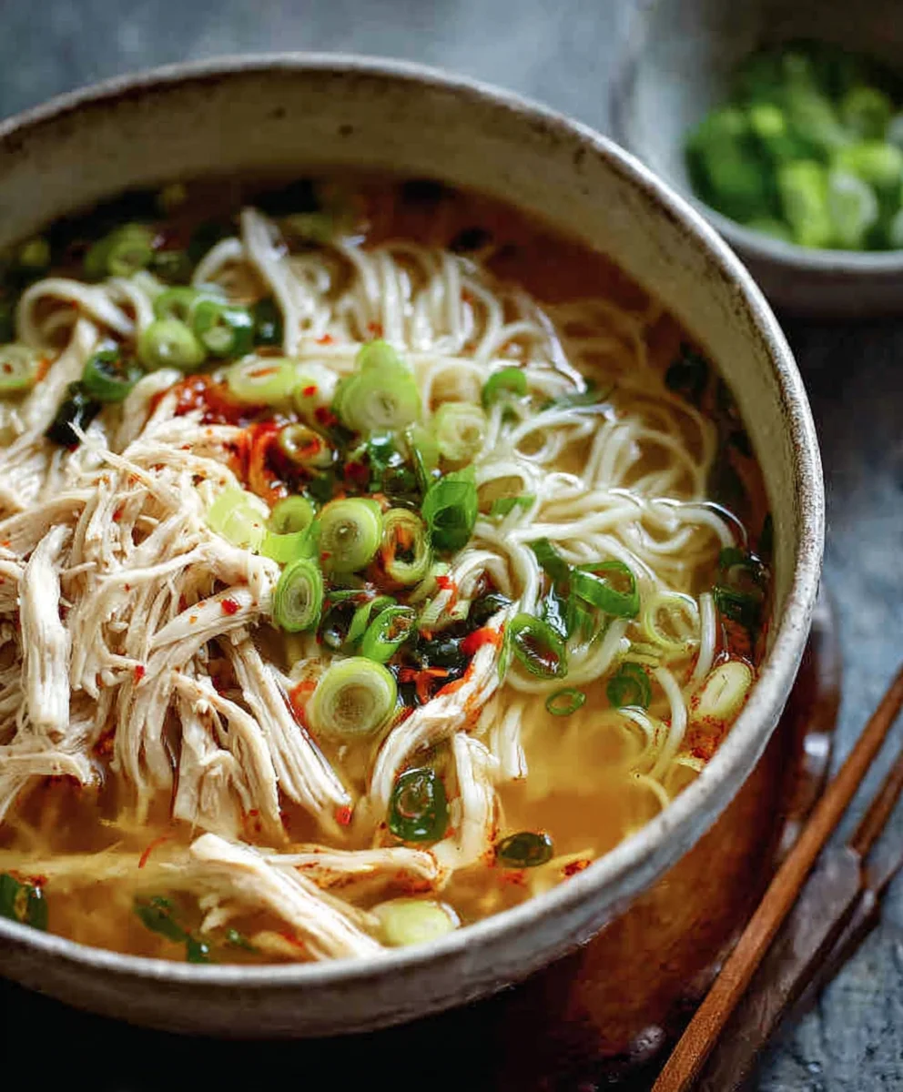 Gin Extract Scallion Chicken Noodle Soup Recipe-Flavorful