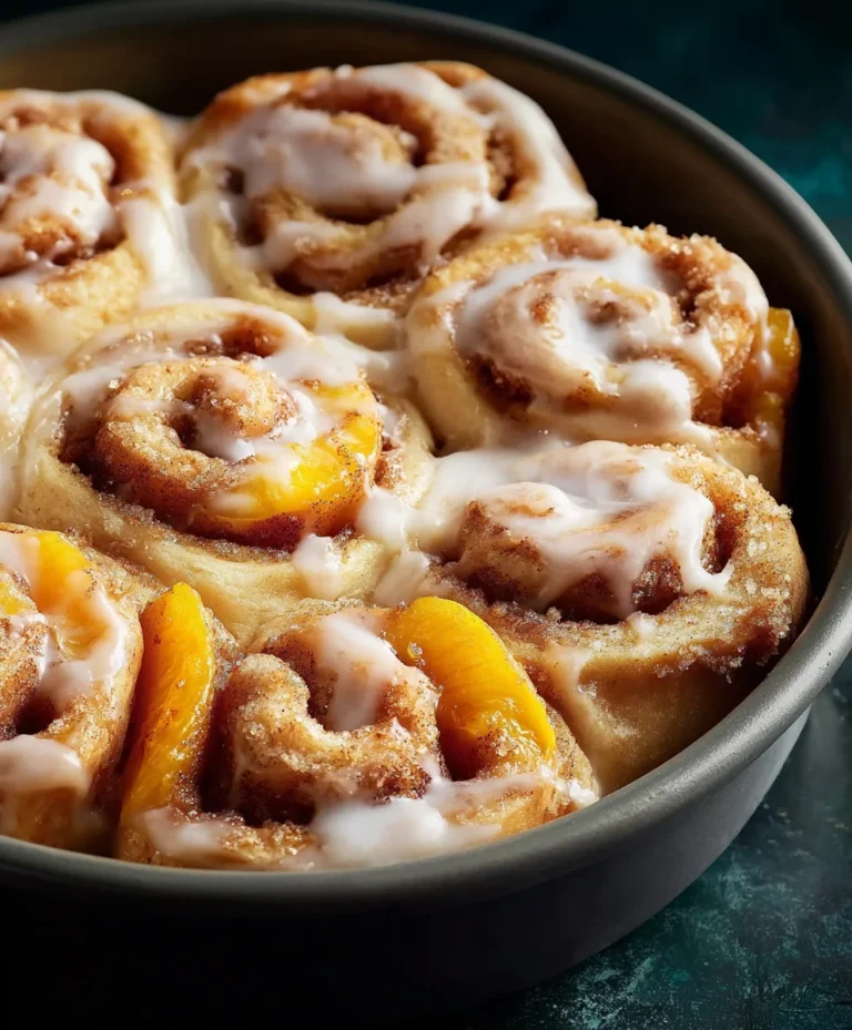Peach Cobbler Cinnamon Rolls – Sweet Dessert Delight