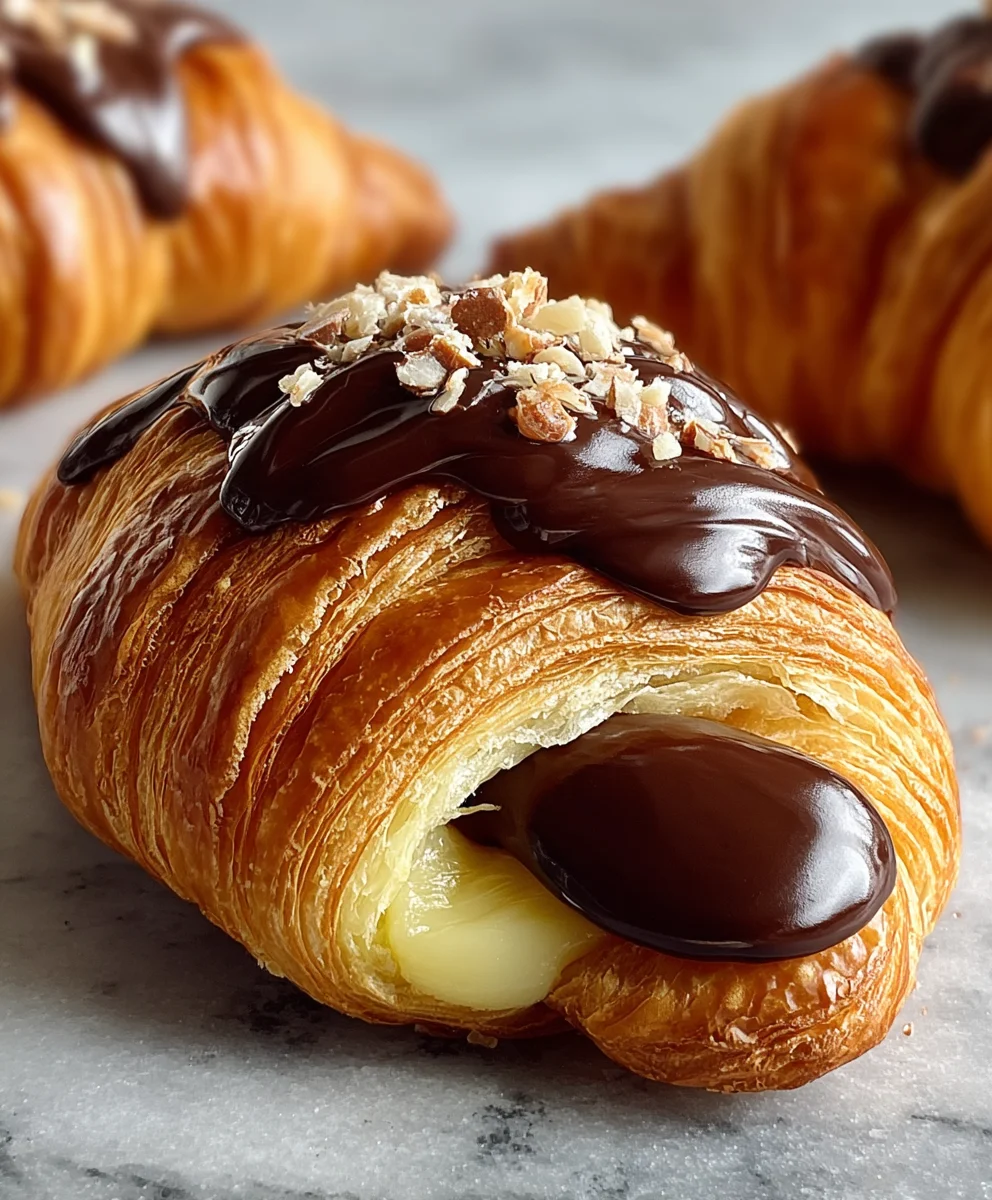 Boston Cream Pie Croissants-Decadent Dessert Pastry