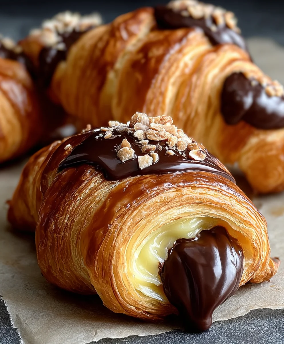 Boston Cream Pie Croissants-Decadent Dessert Pastry
