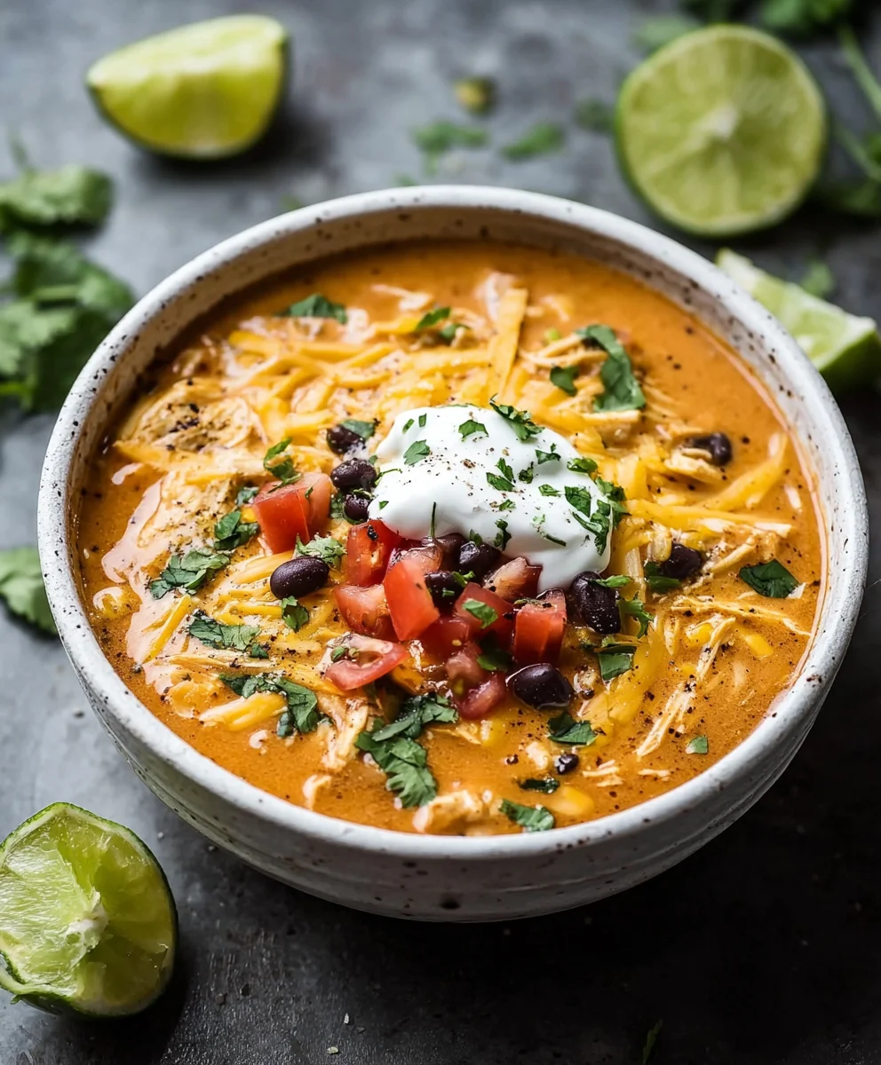 Easy Creamy Chicken Enchilada Soup Recipe