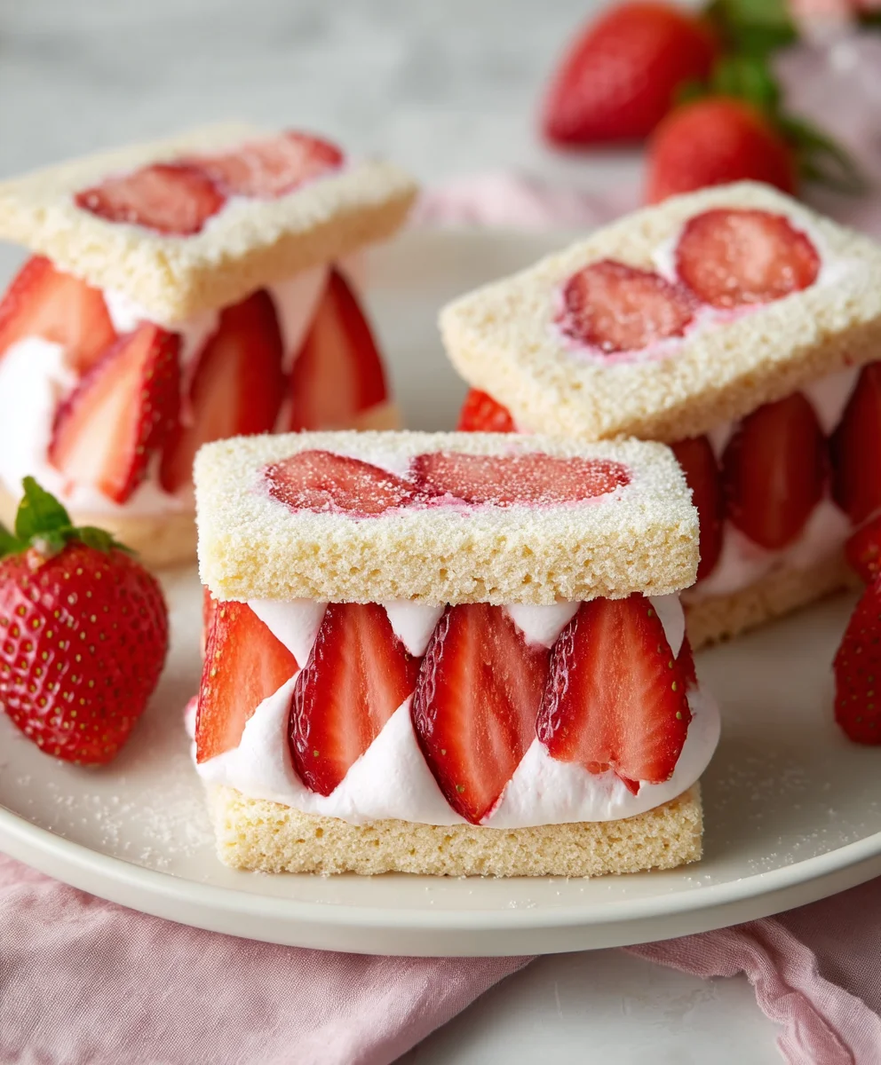Sweet Strawberry Cream Sandwiches - Easy Dessert Treat