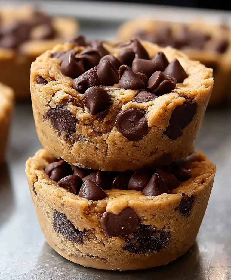 Peanut Butter Chocolate Chip Cookie Cups-Decadent Treats
