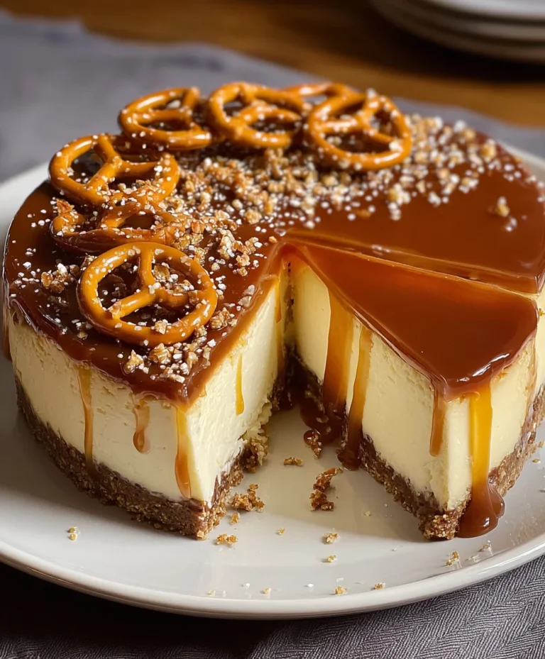 Salted Caramel Pretzel Cheesecake Recipe – Delicious Treat