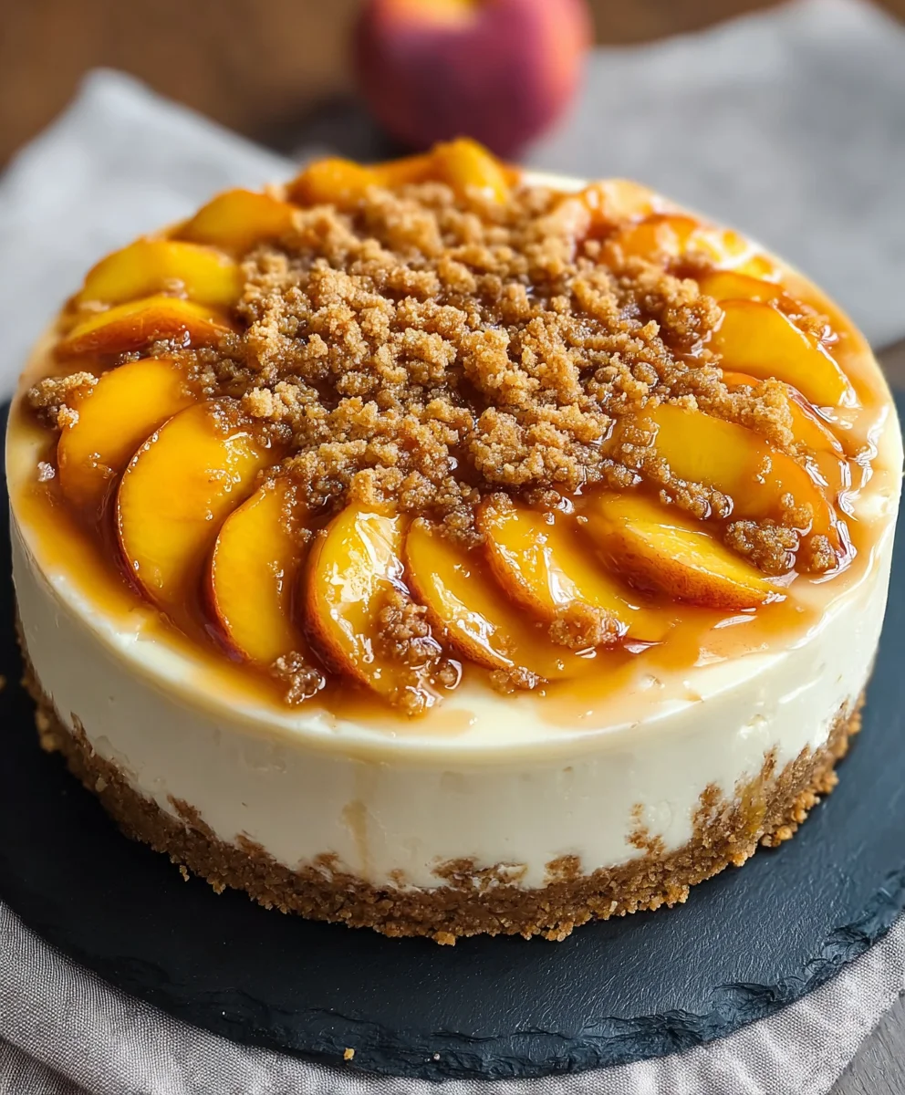 Peach Cobbler Cheesecake Recipe - Divine Dessert
