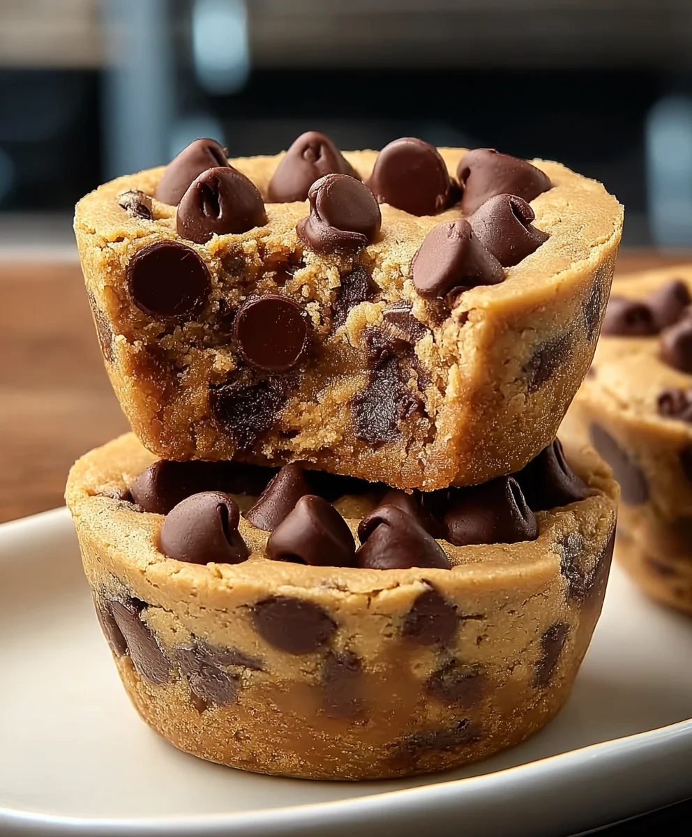 Peanut Butter Chocolate Chip Cookie Cups-Decadent Treats