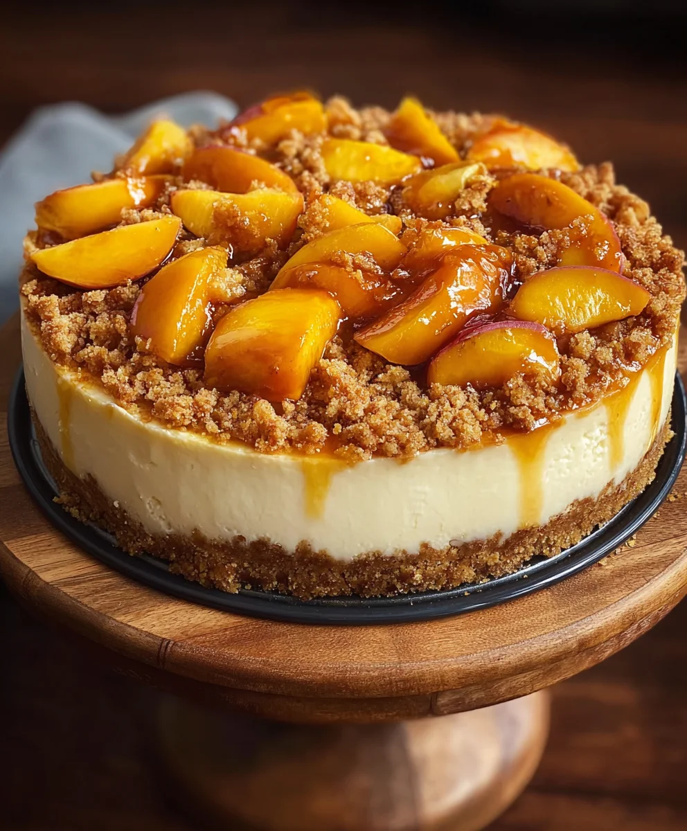 Peach Cobbler Cheesecake Recipe - Divine Dessert