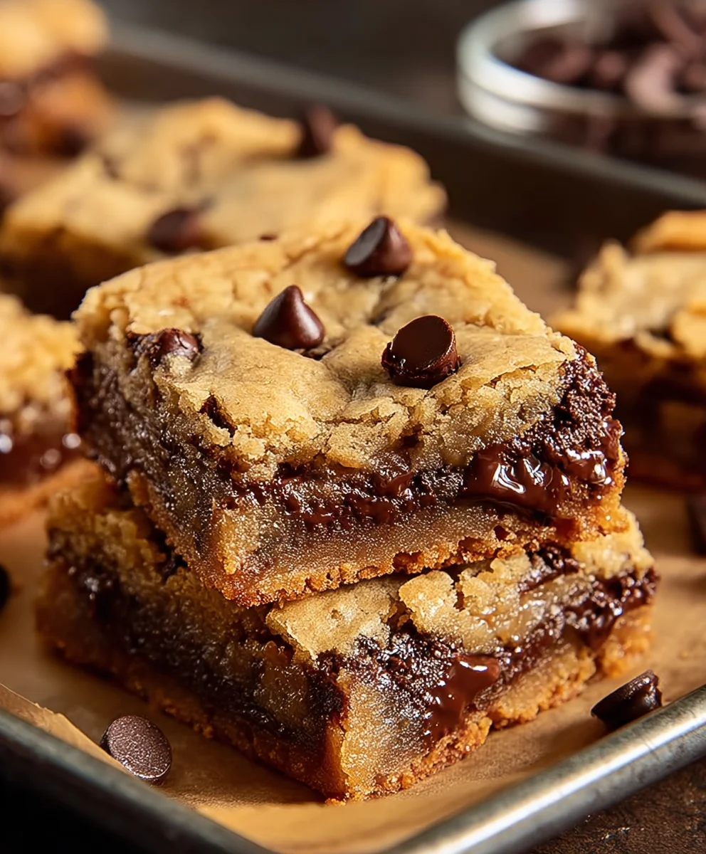 Gooey Chocolate Chip Cookie Bars-Best Easy Recipe